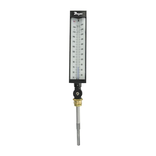 Industrial thermometer, range 0 to 160Deg F -15 to 70Deg C.